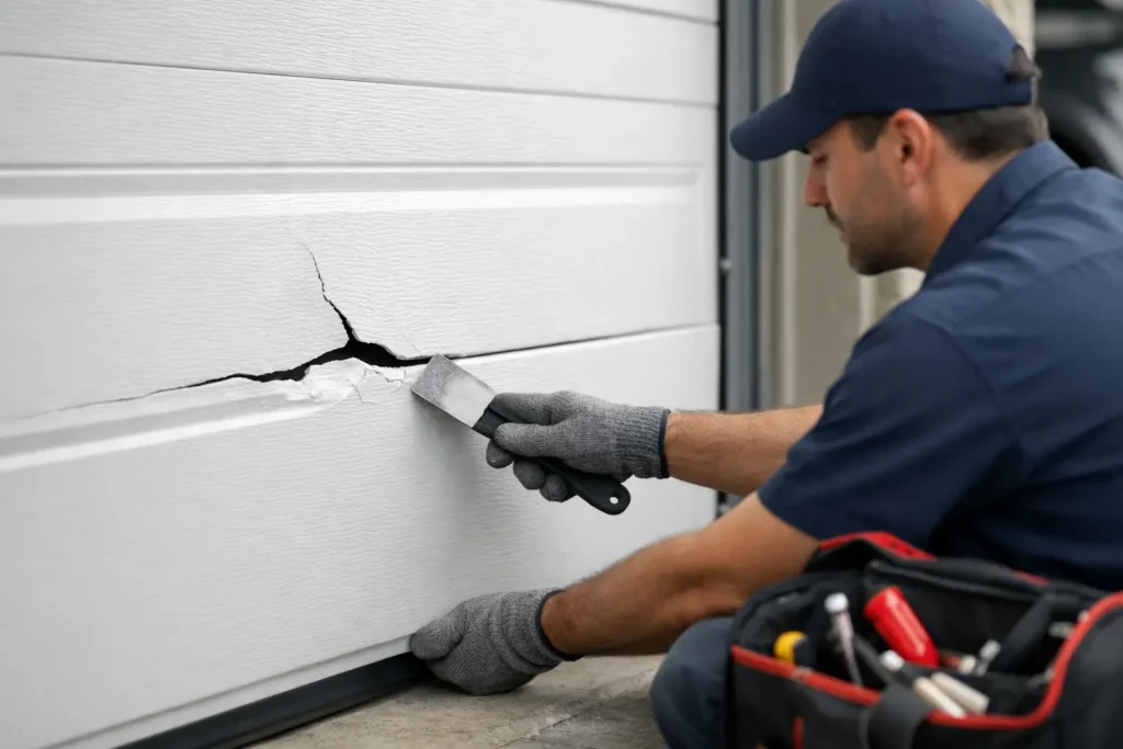 Can Cracked Garage Panel Be Repaired?