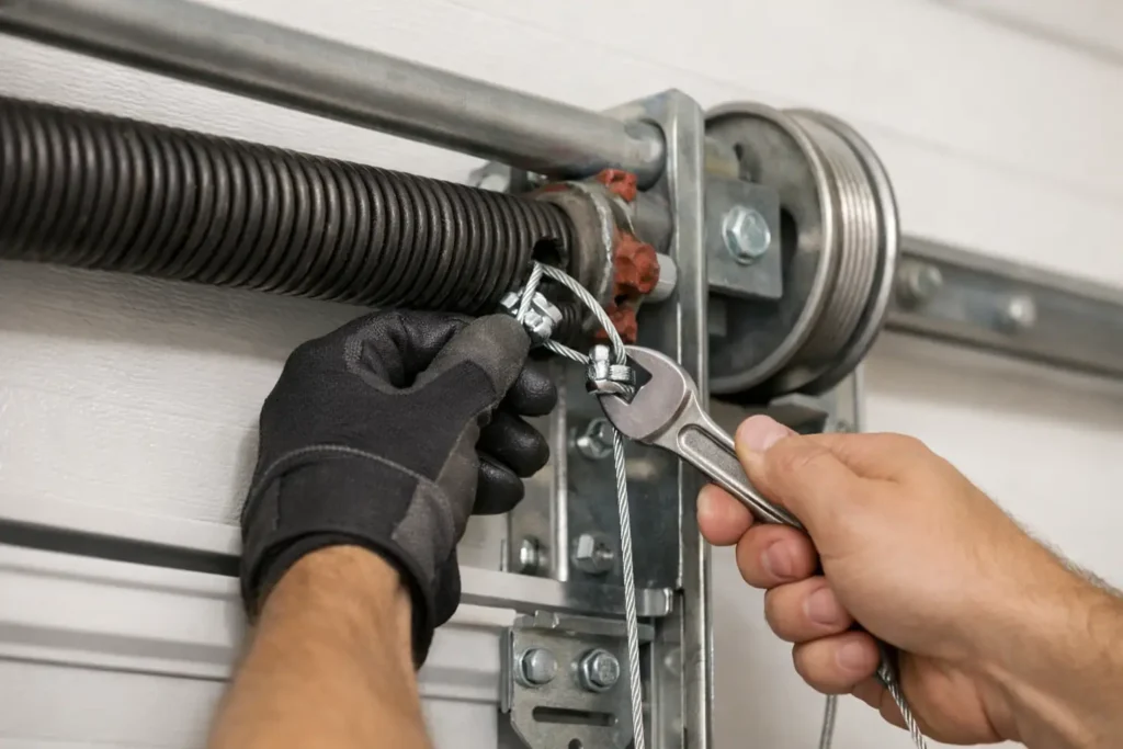 Overhead Door Safety Cable Installation