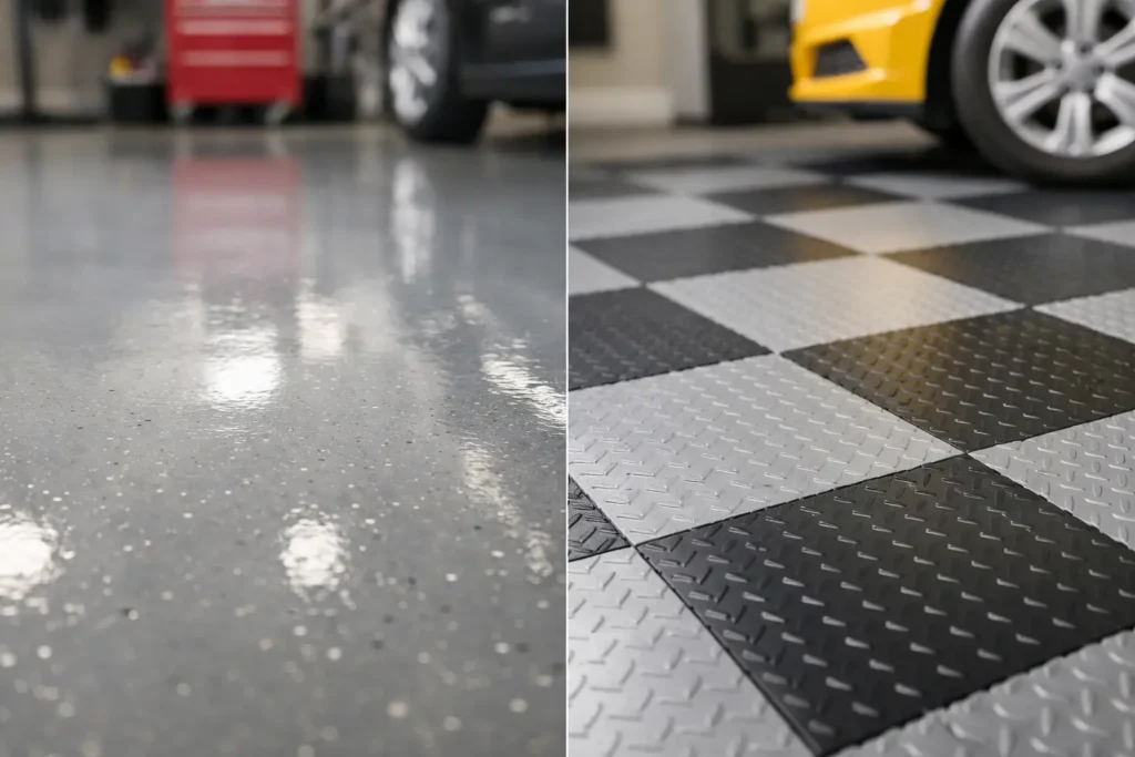 Epoxy Flooring vs Garage Tiles