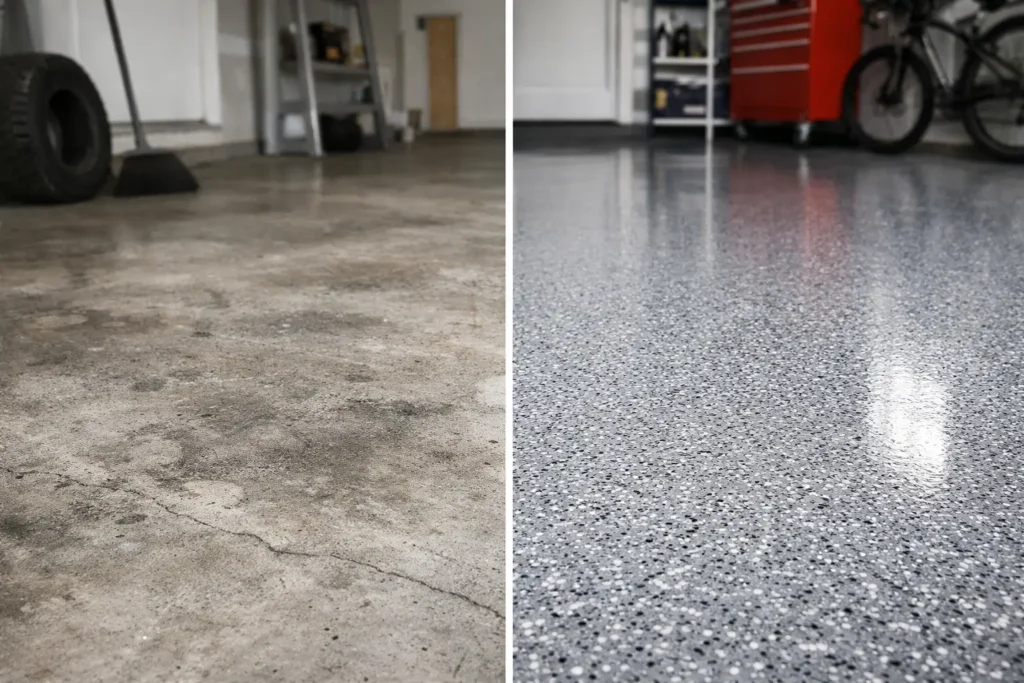 Epoxy Garage Floor Makeover Before After Results