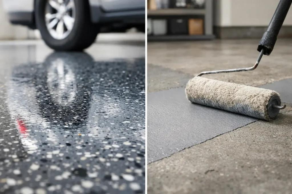 Epoxy vs Concrete Paint Garage Floor